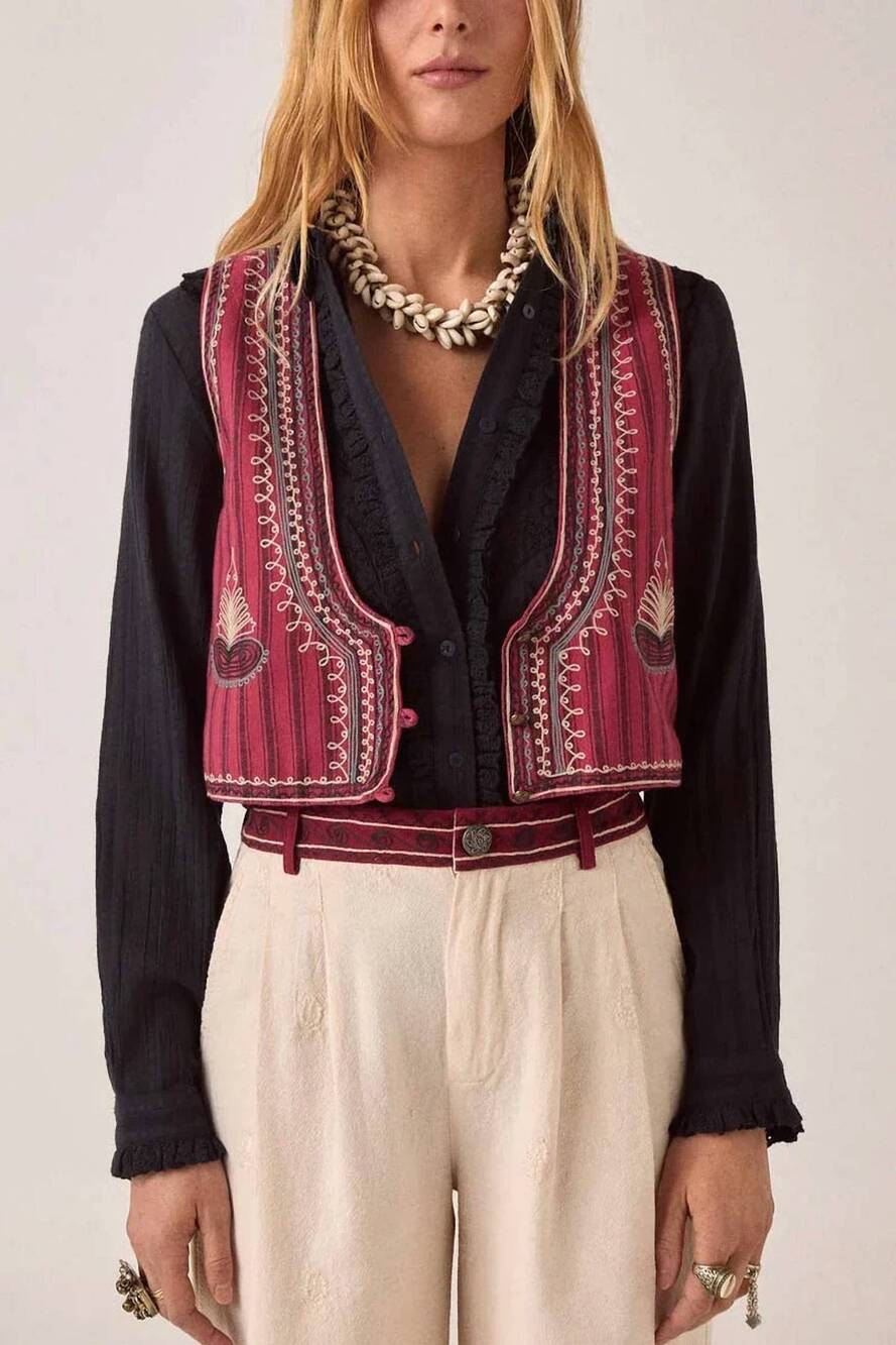 NEW MAISON HOTEL petra cropped vest in red sea